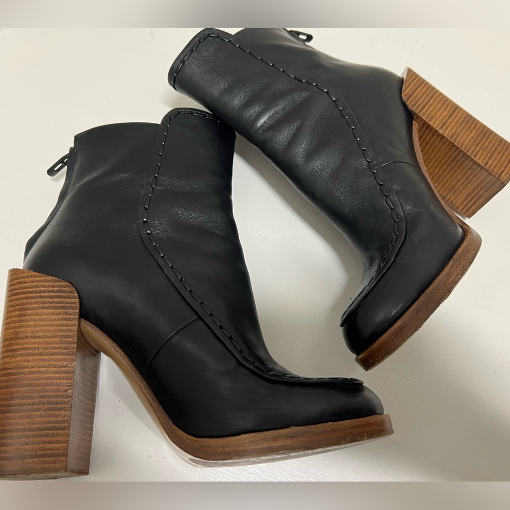 3.1 Phillip Lim Jasper Saddle-Stitch Leather Black Bootie - Picture 2 of 8
